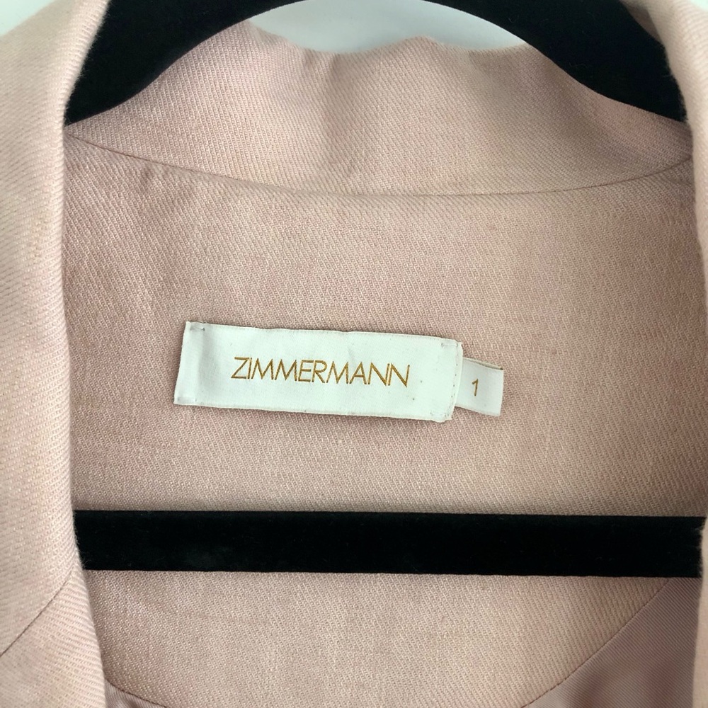 Zimmerman Pink Belted Trench Coat | Designer Size 1 - Picture 6 of 14